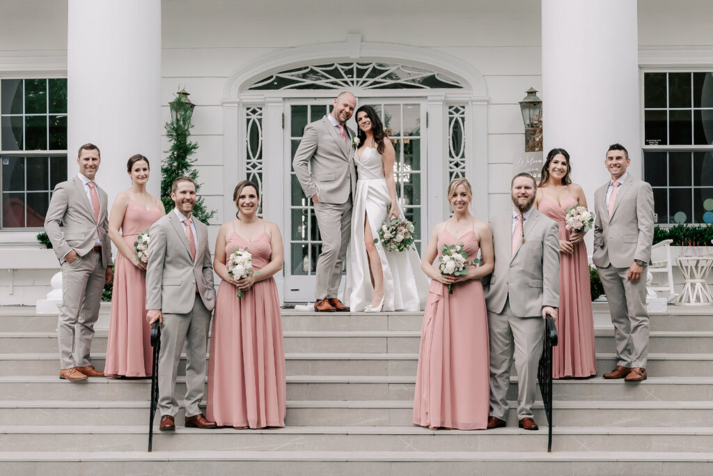 Bridal Party on the steps of the Briarcliff Manor, Briarcliff Manor, NY