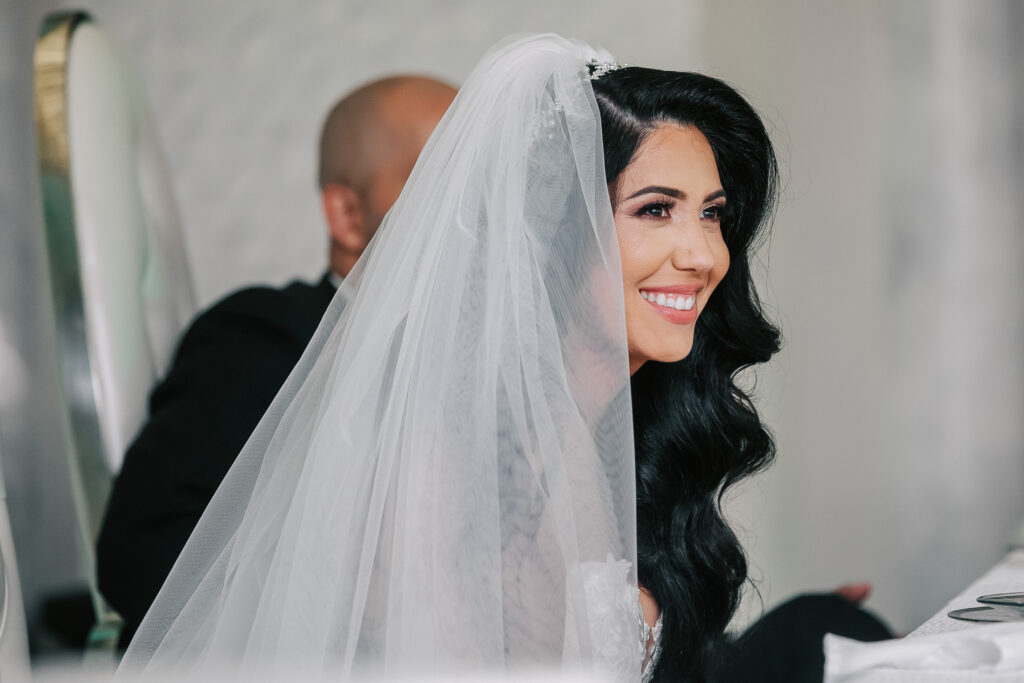 Bride Laughing at reception