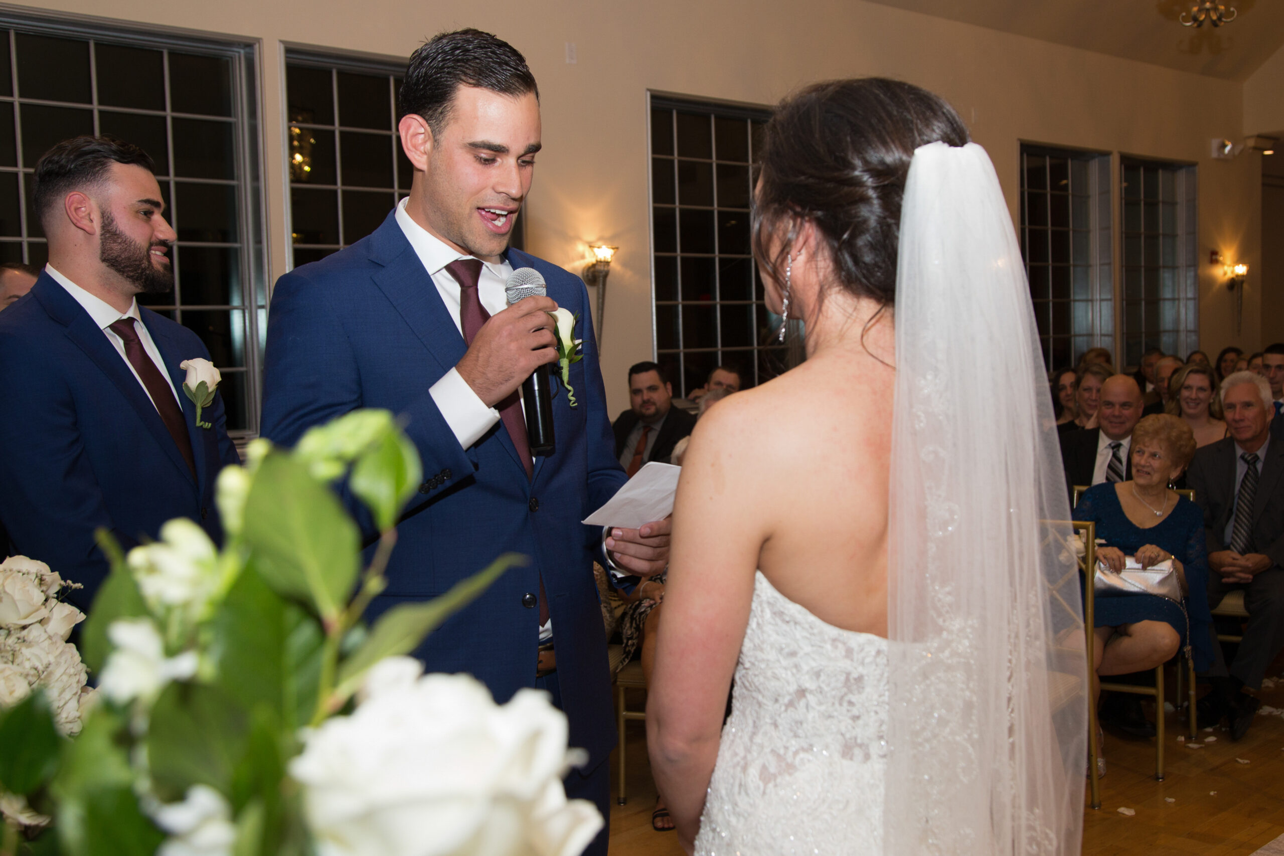 bride and groom saying wedding vows