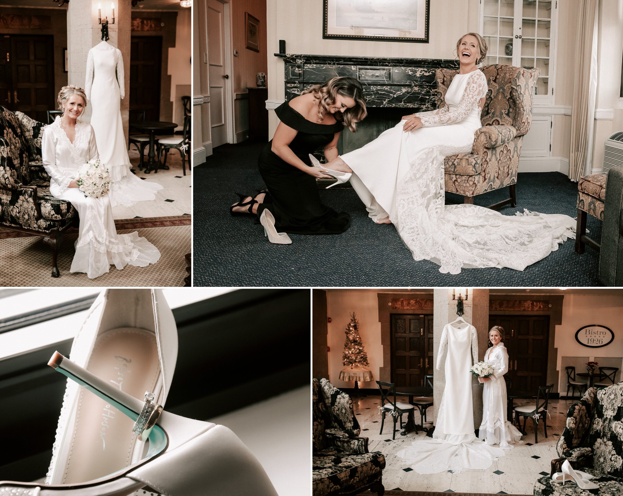 Bride getting ready in Thayer Hotel