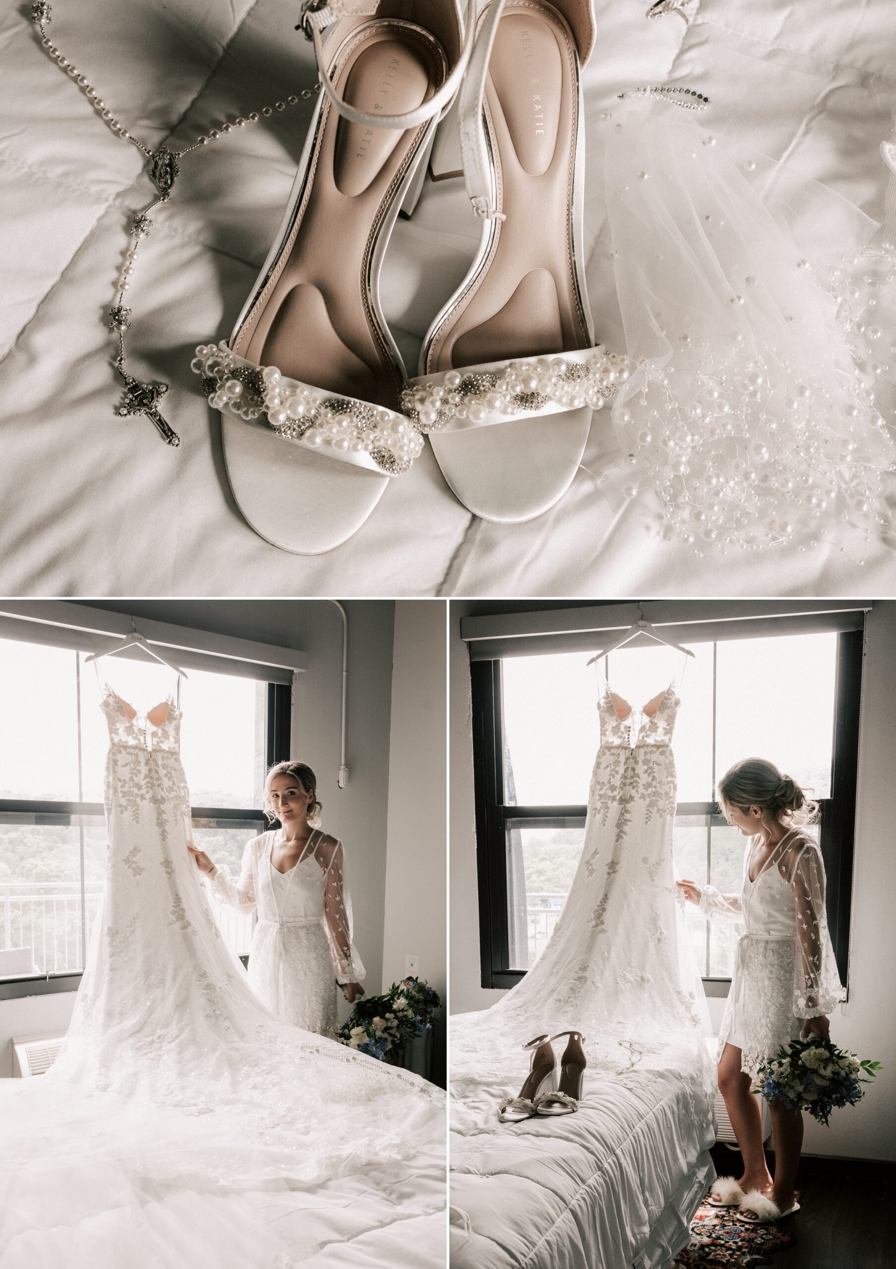 Wedding shoes and veil