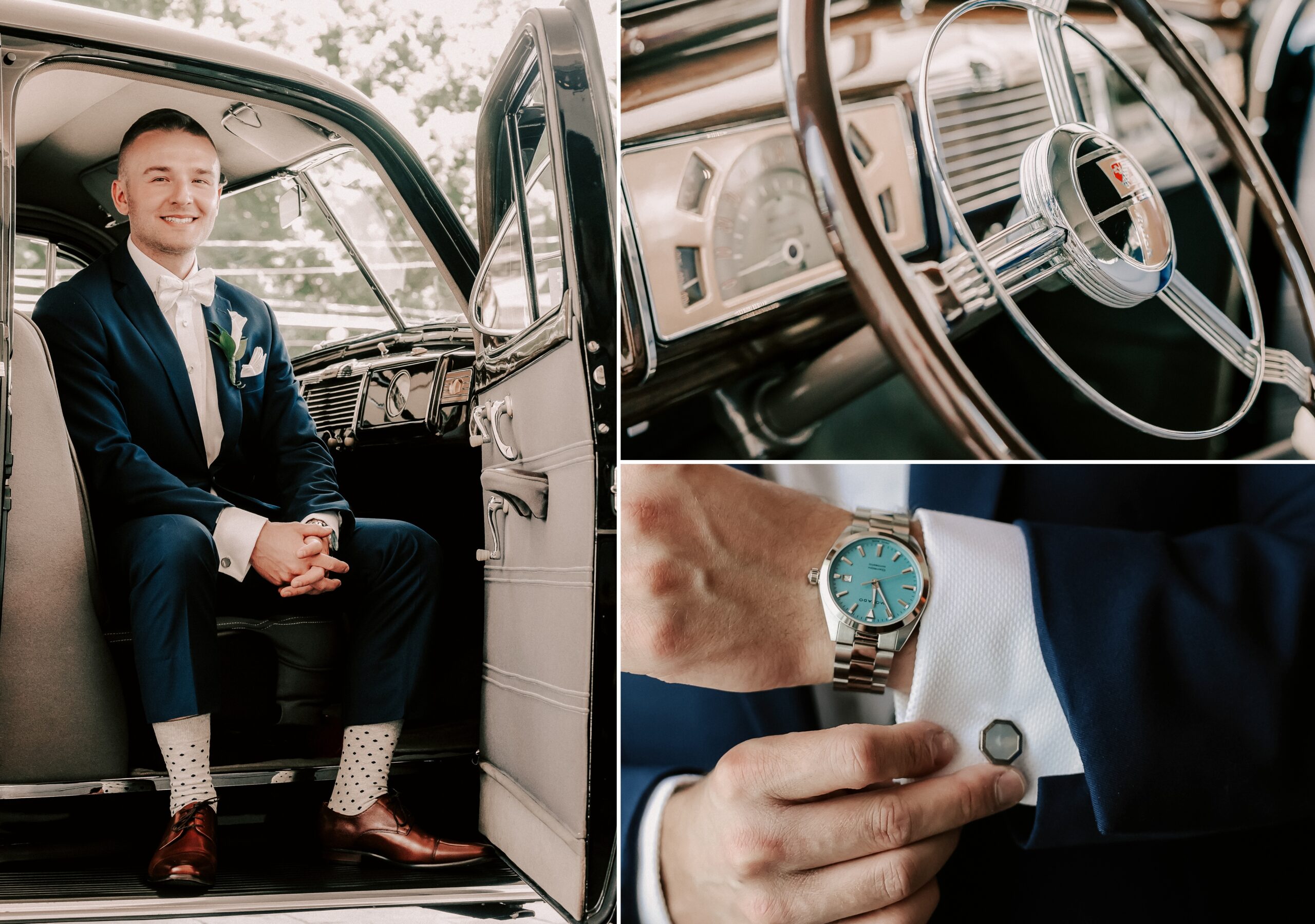 Groom getting ready for ceremony