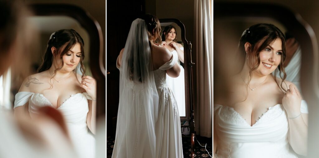 bride getting ready at Curry Estate