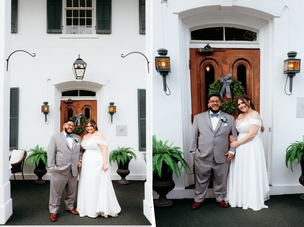Bride and Groom at Curry Estate Doorway