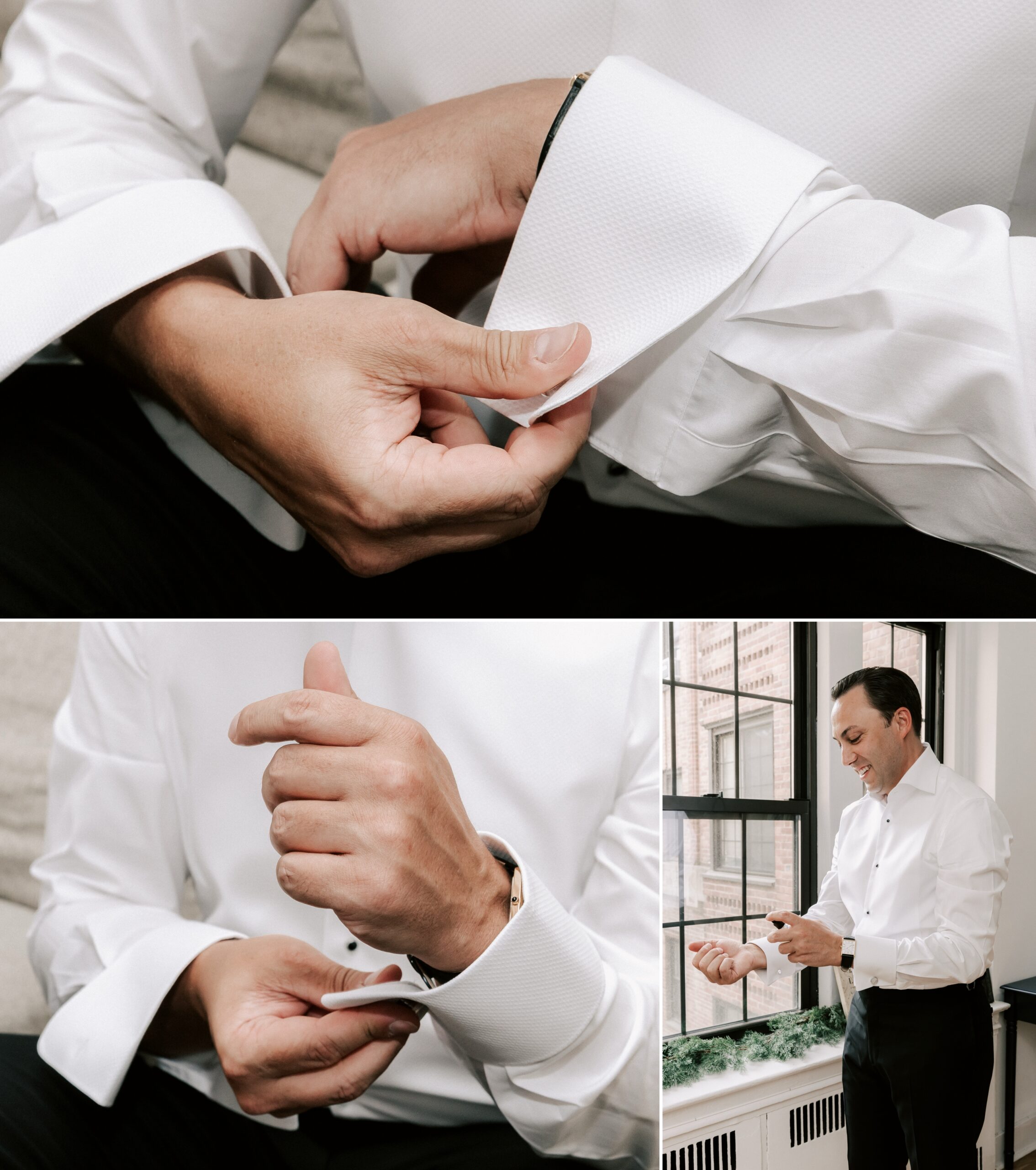 groom preparing for wedding ceremony